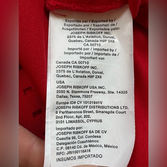 Joseph Ribkoff Limited Red Sleeveless Round Neck Cut Out Block Pattern SZ 6 - Picture 12 of 15